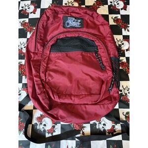 Vintage Wolf Creek Backpack Red Black School Travel‎ Bag 16x20